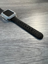 Load image into Gallery viewer, Black Leopard Engraved 38mm 40mm &amp; 41mm Silicone Apple Watch Bands